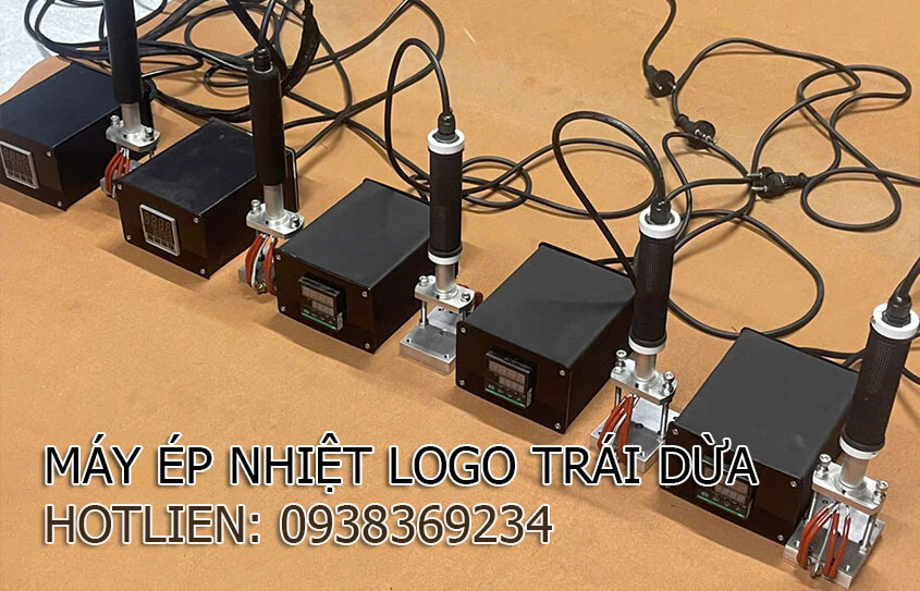 máy ép nhiệt logo trái dừa