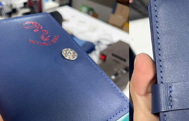 Dịch vụ ép logo lên sổ tay bằng da