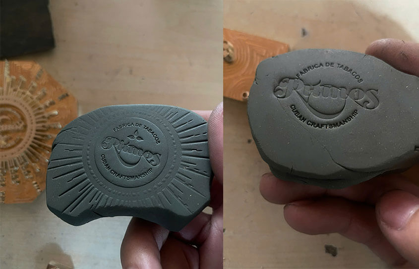 Dấu đồng in gốm 1 Dấu đồng in lên gốm